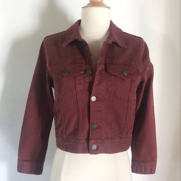 AG Adriano Goldschmied Maroon Denim Jacket - Picture 2 of 9